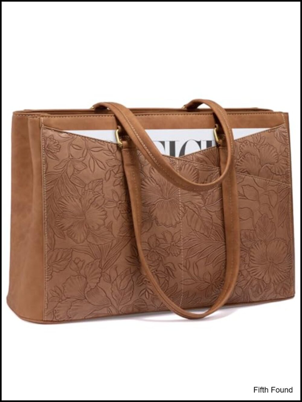 Women's Laptop Tote Bag PU Leather 15.6 inch Work Bag